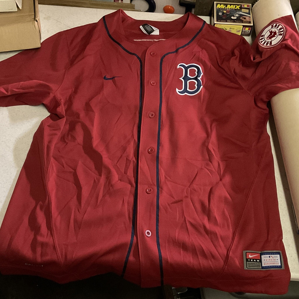 Nike MLB Boston Red Sox Baseball Dri-Fit Performance Stitched Jersey Mens L7