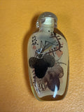 ~ Vintage Inside Reverse Painted Chinese Snuff Bottle grasshopper Signed0