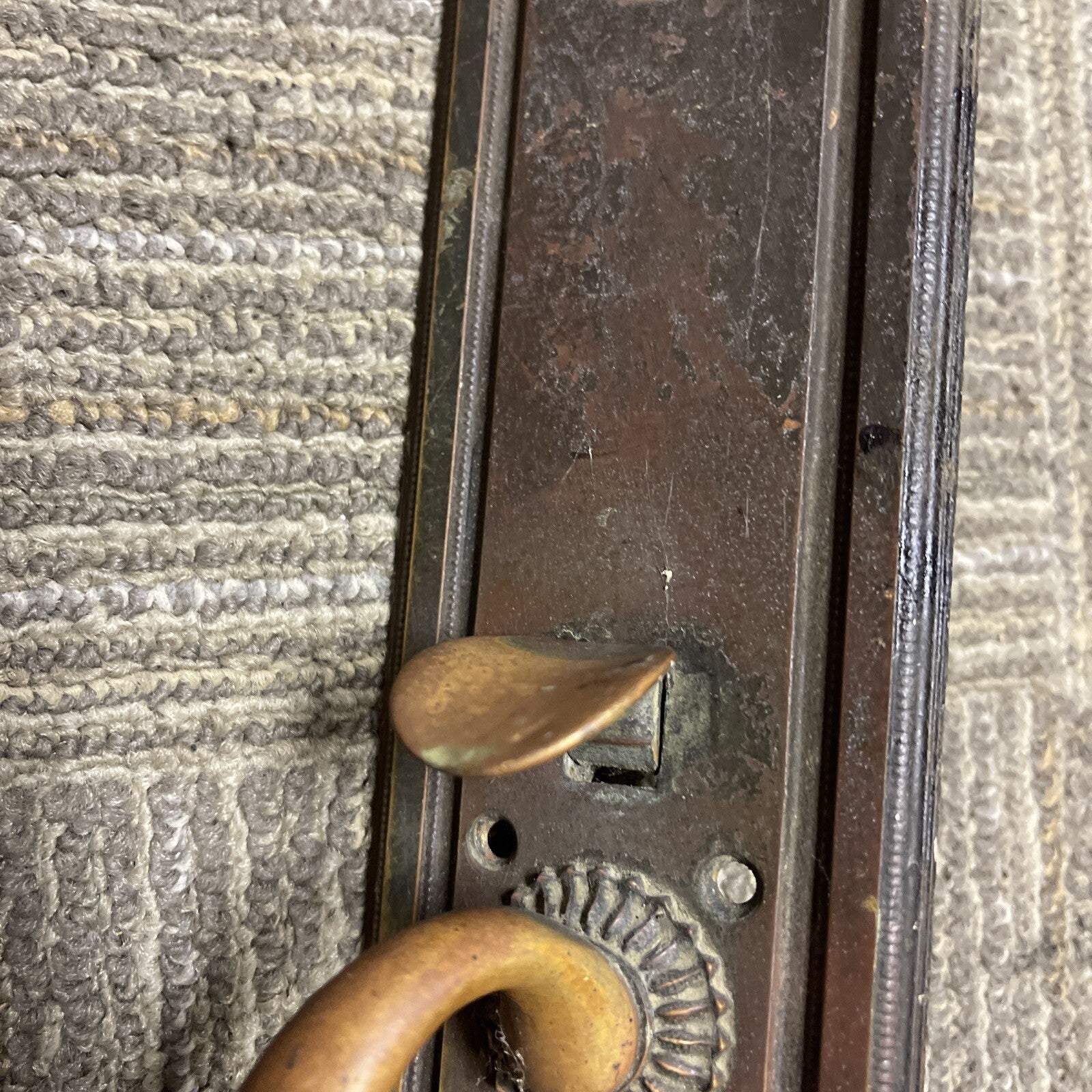Vintage 2pc Architectural Salvage Brass Baroque Door Handle Pulls 27” x 3”11