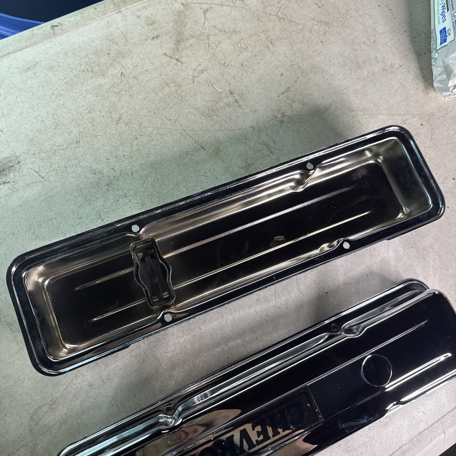 NOS Vintage B&B Performance Small Block Chevy Power SBC Valve Covers Chrome10