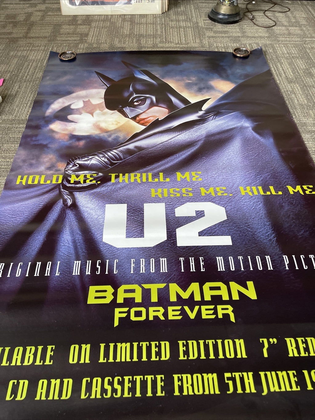 U2 Batman Forever Subway Record Store Promo Poster 1990s very RaRe 60 X 40” #184