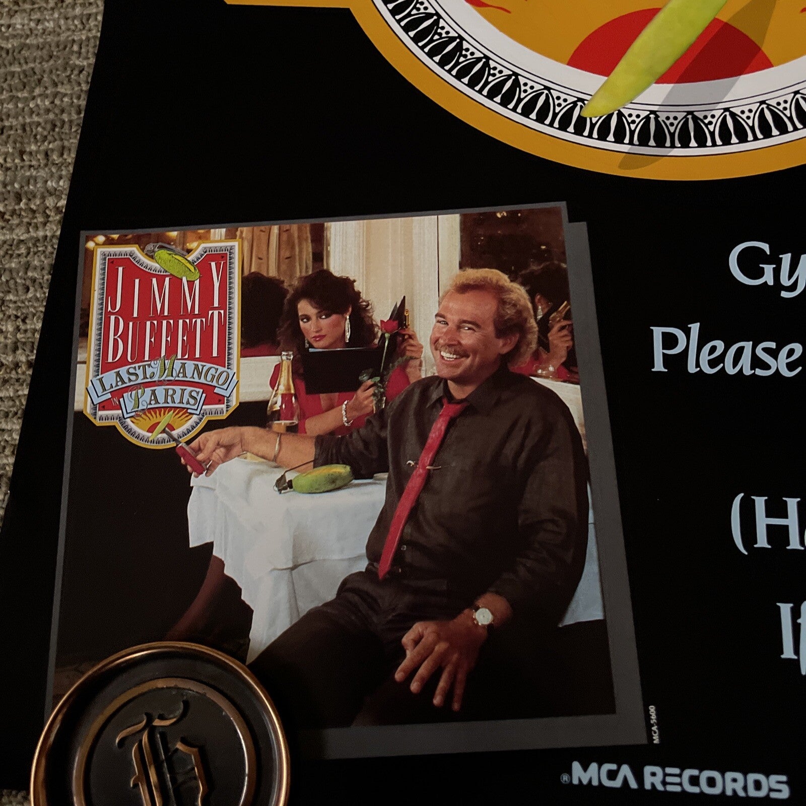 #160 1985 JIMMY BUFFETT Record Store Promo POSTER 18” X 34” Last Mango In Paris6