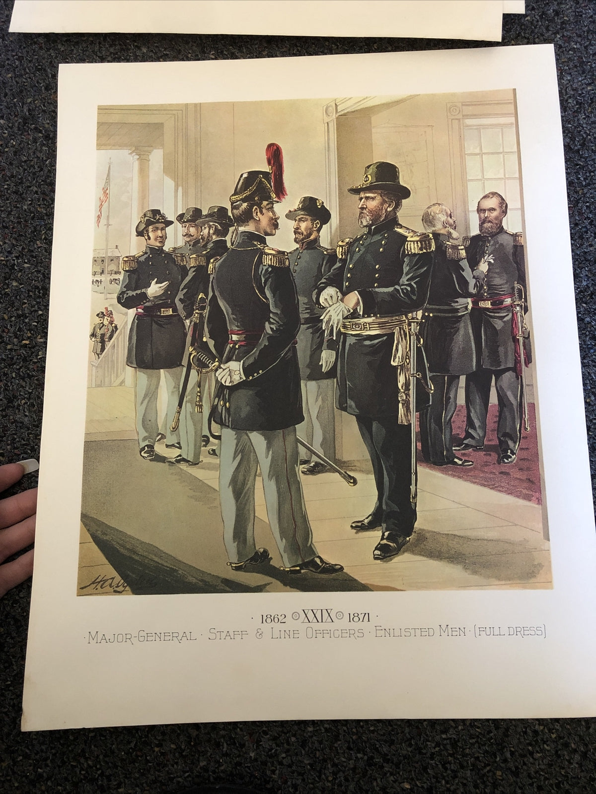 UNIFORMS OF THE UNITED STATES ARMY 4 PAINTINGS By H. A. Ogden GROUP 8 -1862-18852