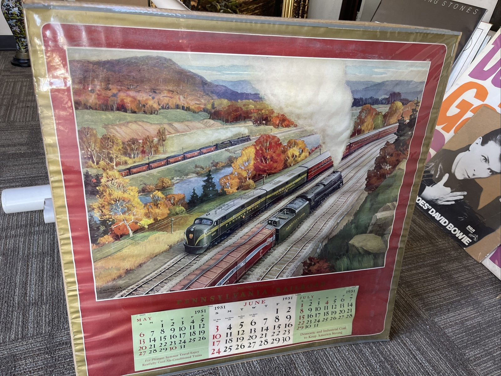 1951 Pennsylvania Railroad (PRR) Large Format Calendar Rare0