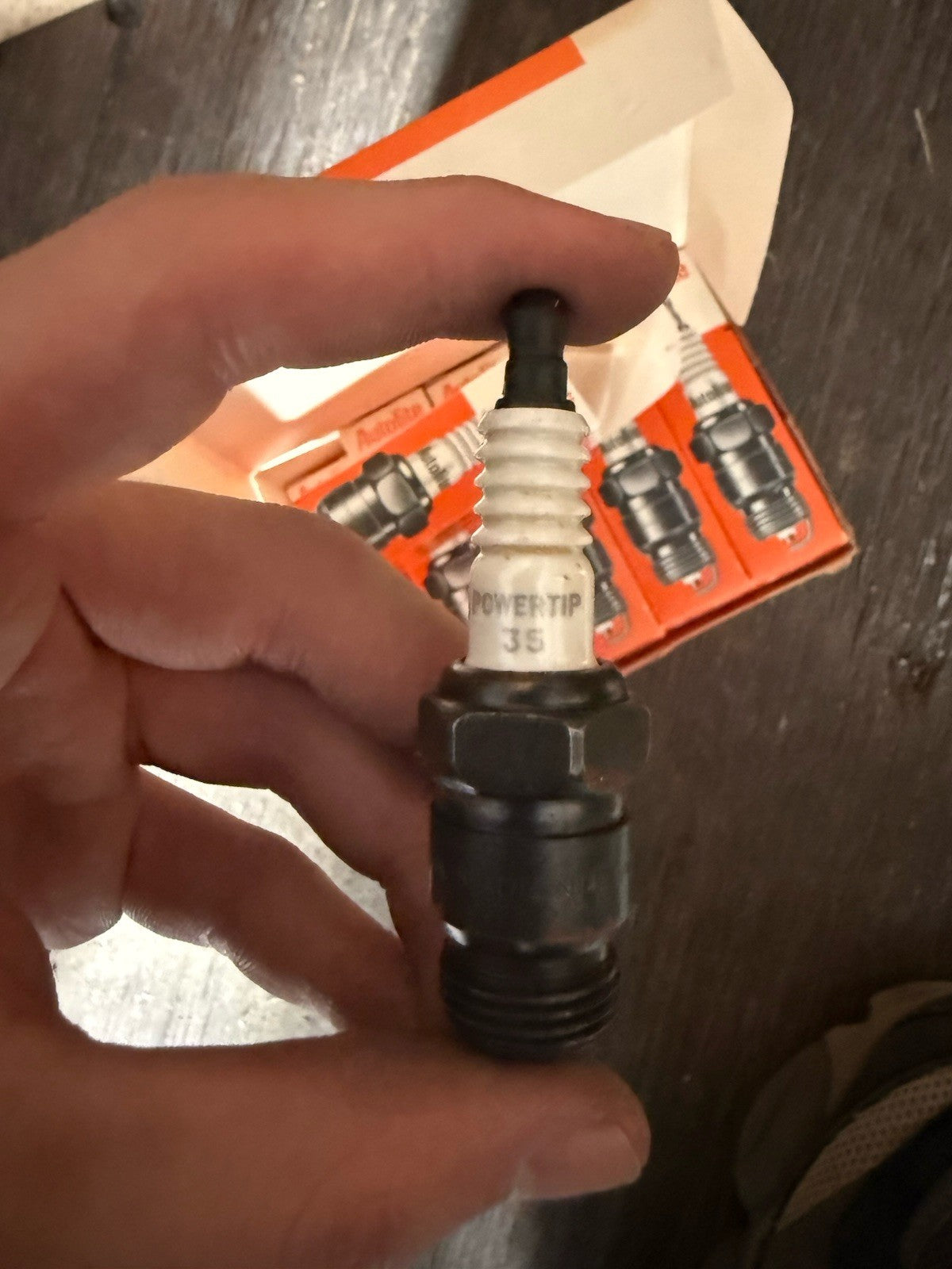 NOS Vintage Autolite 35 Spark Plugs Box of 10 Replaces Champion3