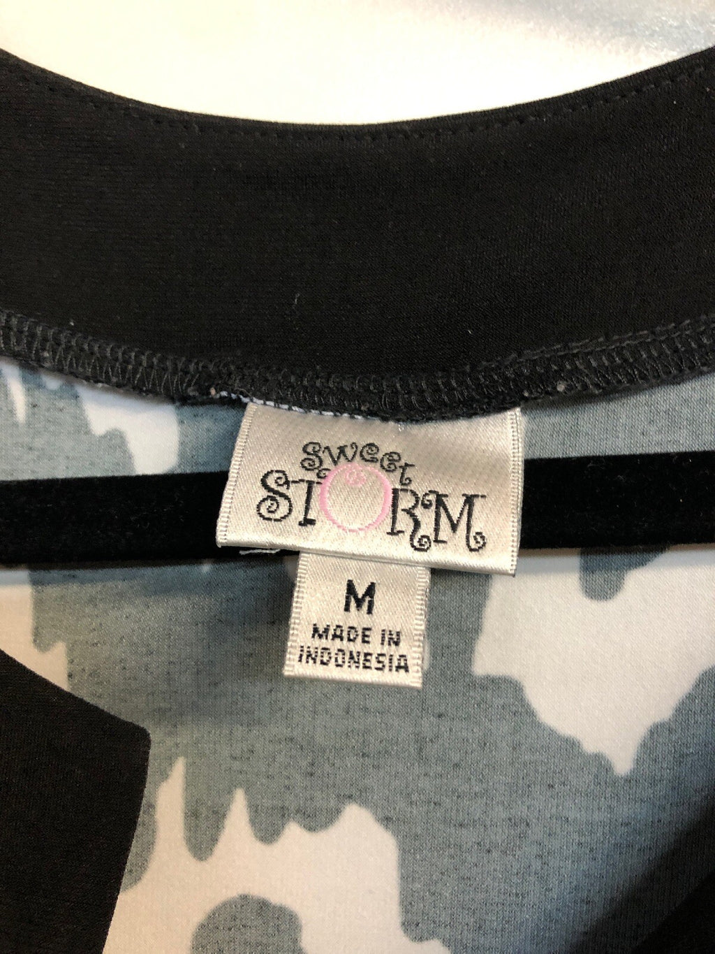 Sweet Storm Women's Black White Pattern Dress Size M1