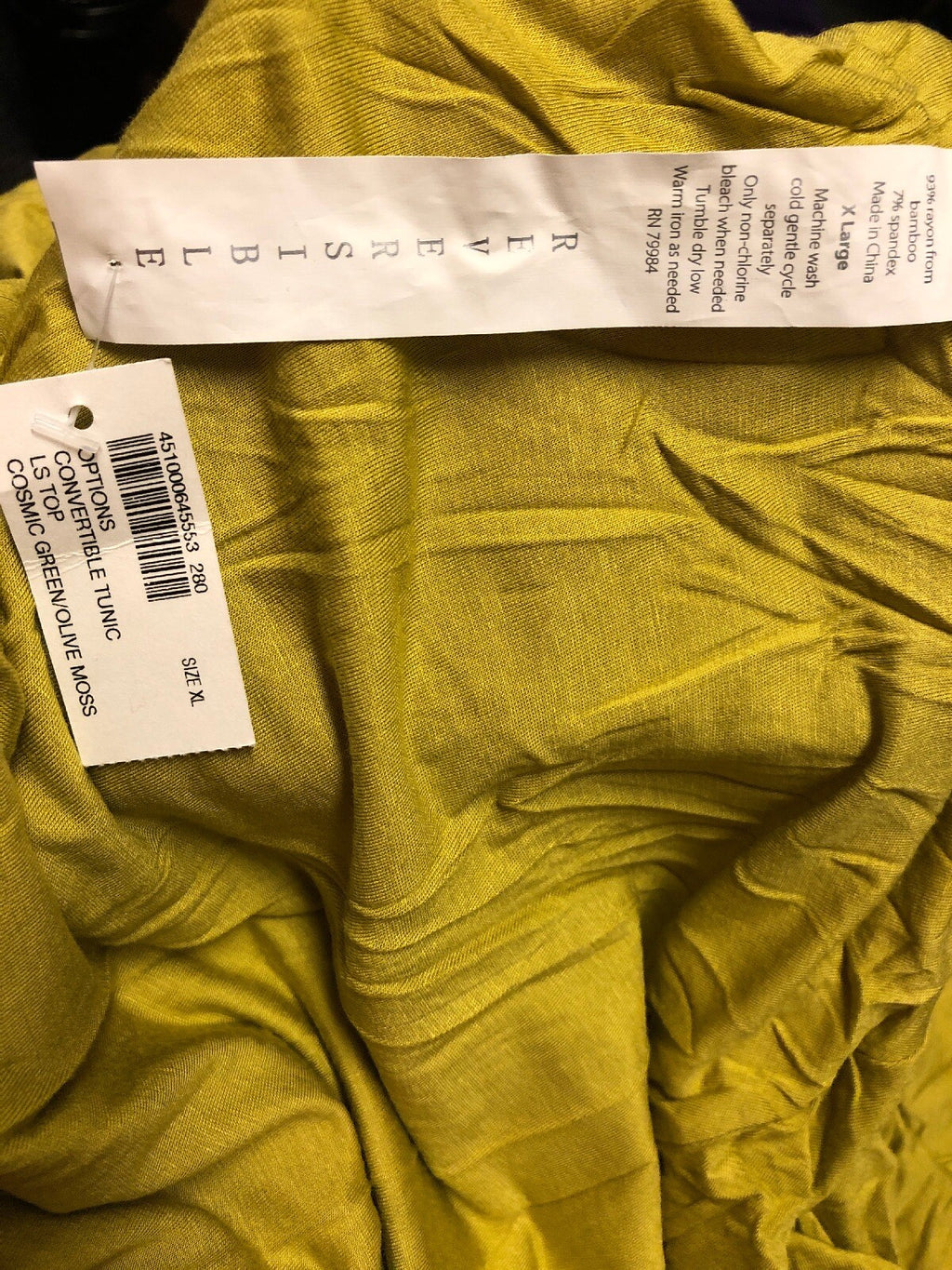 Soma Intimates Long Sleeve Loose Dress Reversible Knit Tunic Top, Size XL2