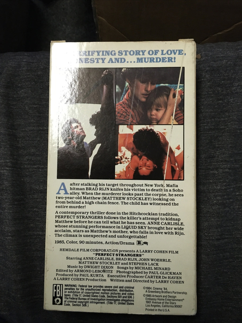 Rare Horror Perfect Strangers VHS Anne Carlisle Slasher Flick B List Movie2