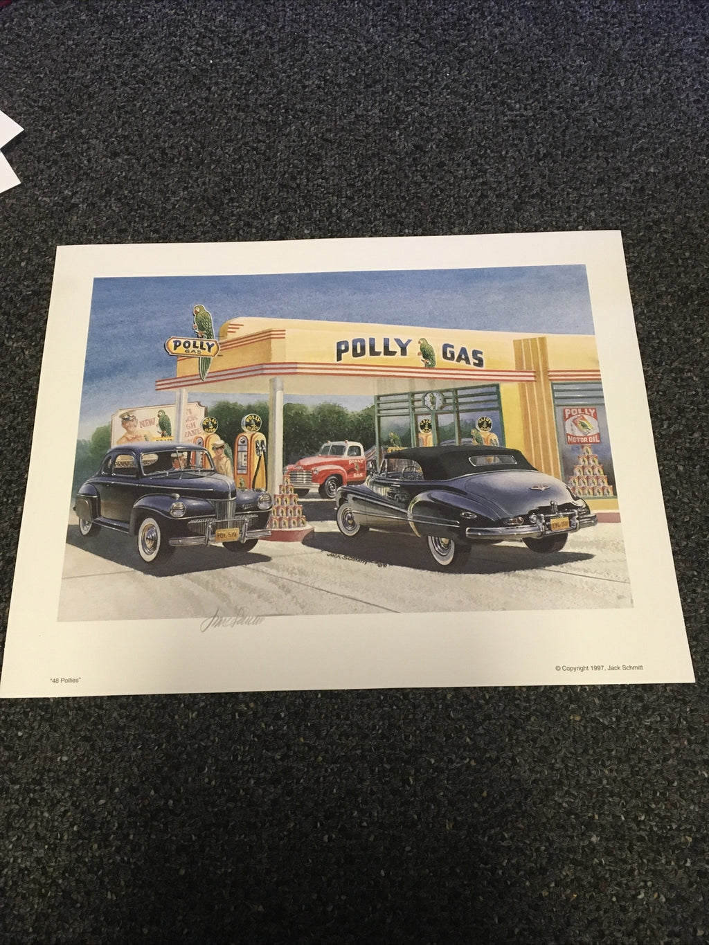 JACK SCHMITT "48 Pollies” Signed 1997 - 14”X11” Polly Gas0