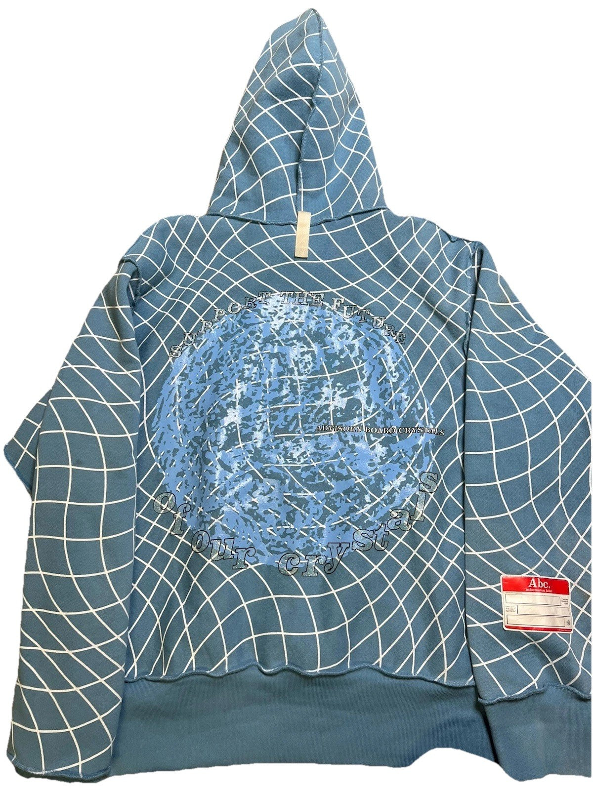 RARE Advisory Board Crystals XXL Hoodie Blue Grid 3D Streetwear Pullover ABC4