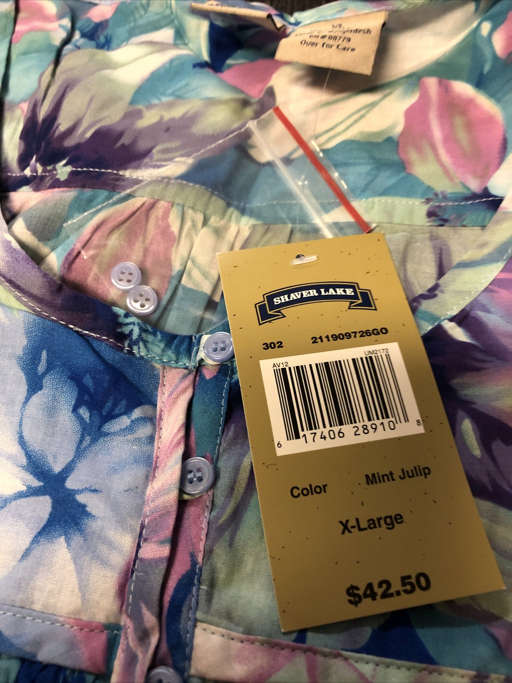 SHAVER LAKE WOMENS FLORAL BLOUSE TOP - SIZE LX MINT JULIP FLOWERS LARGE3