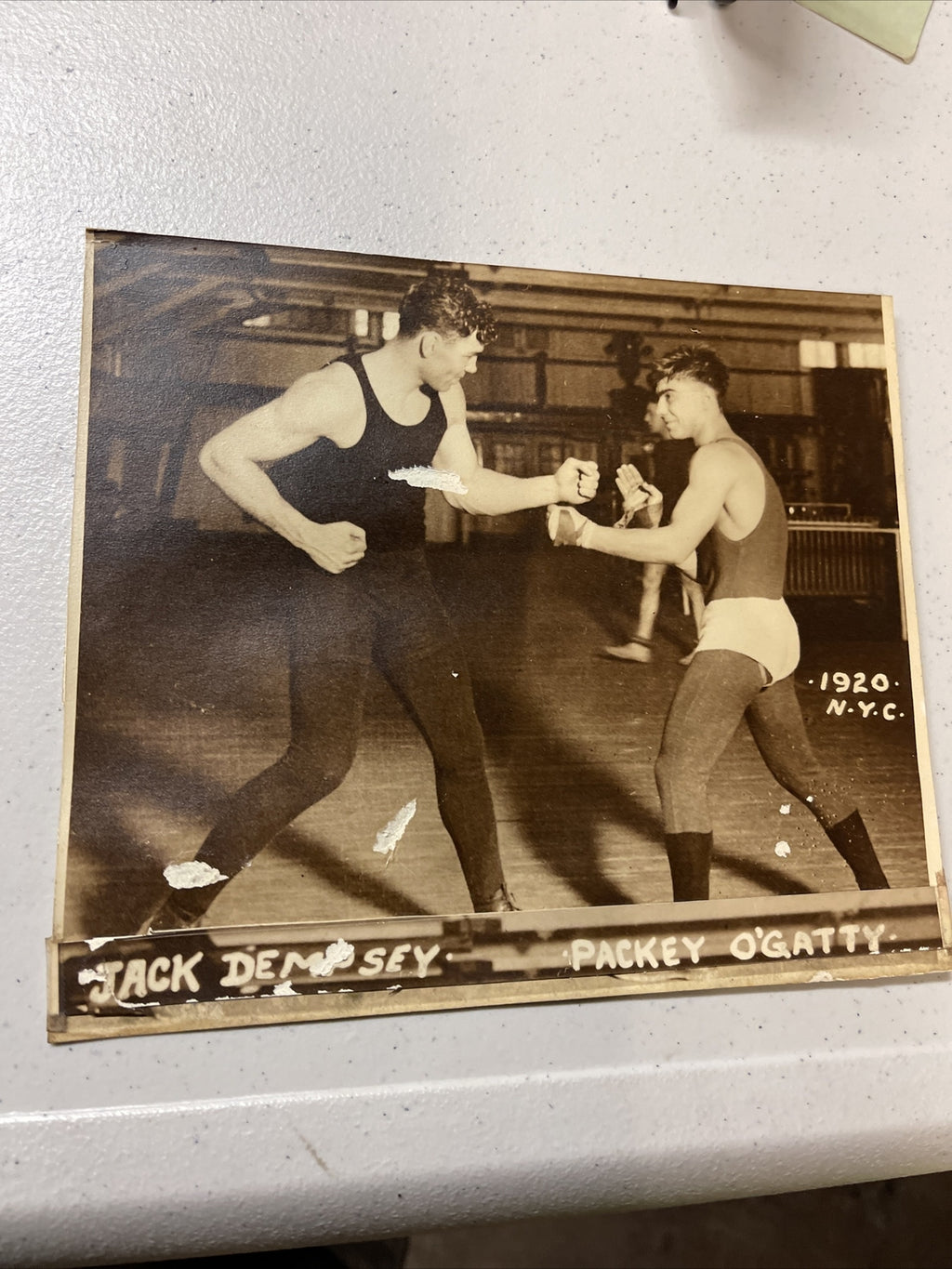 1920 Jack Dempsey Packey O’gatty Original Vintage Boxing Photo0