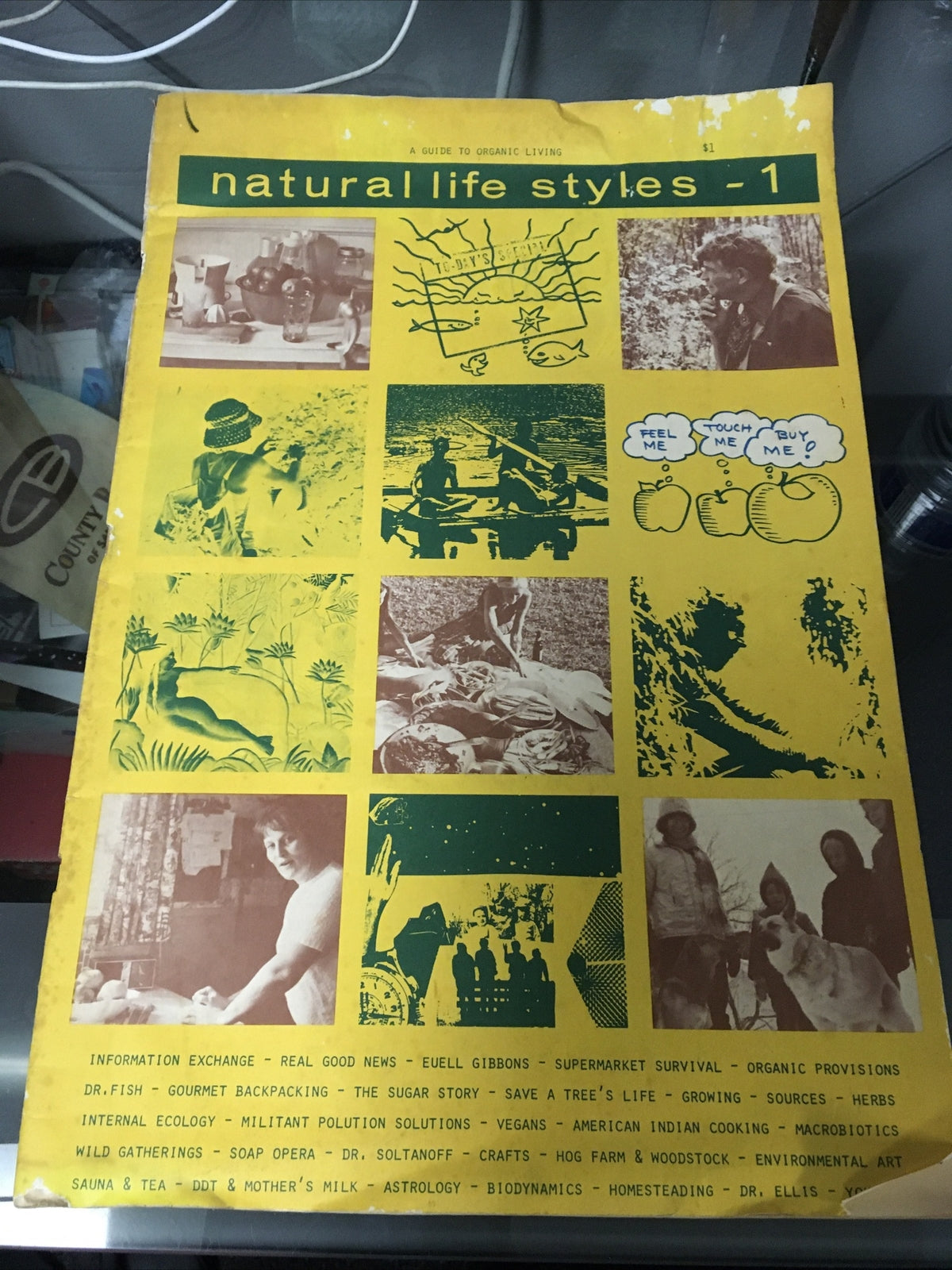 Rare 1971 NATURAL LIFE STYLES #1 Guide to Organic Living Euell Gibbons Yoko Ono0