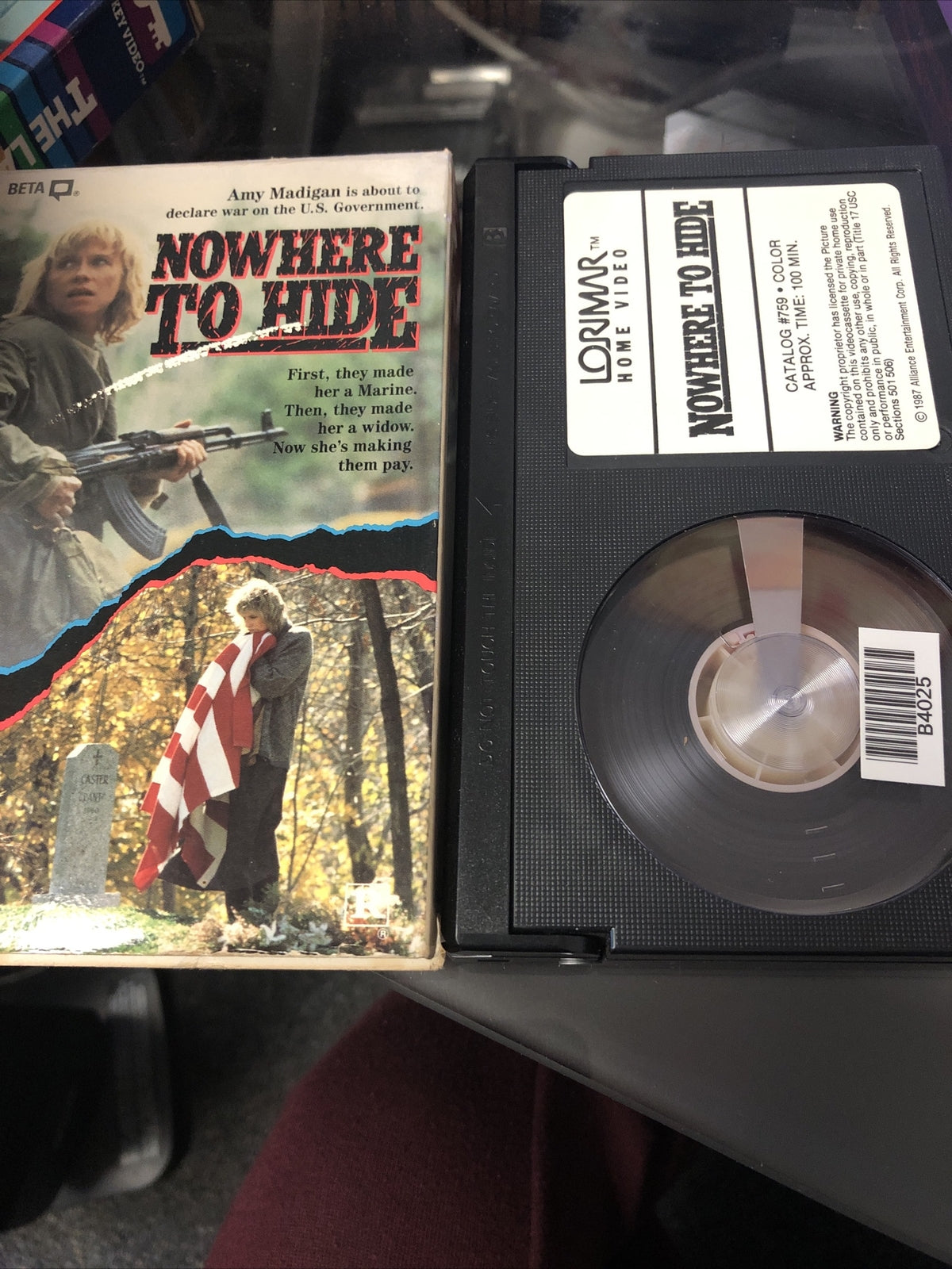 Rare Nowhere To Hide Beta Tape Not VHS Action Thriller Suspense Marine3