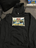 Mens XL Fishing Hoodie hooded sweatshirt beer can pocket Hannibal offshore vgood0
