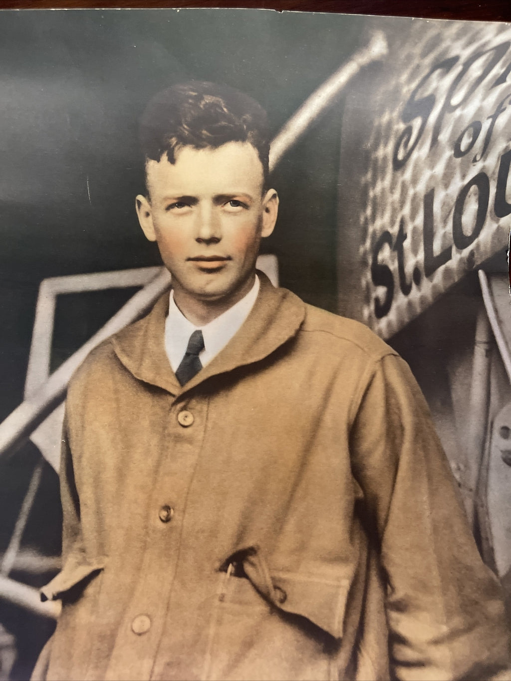 large 1927 Aviation Pilot Charles Lindbergh Portrait Photo 20”x16” original0