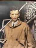 large 1927 Aviation Pilot Charles Lindbergh Portrait Photo 20”x16” original0