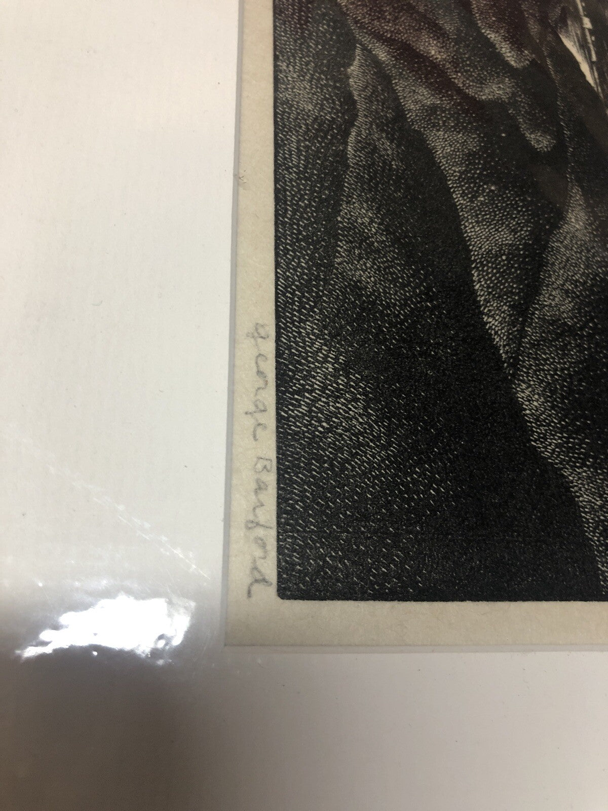 GEORGE BARFORD Crucifixion 6.5" x 5" Woodblock 1938 Modernism Black & White2