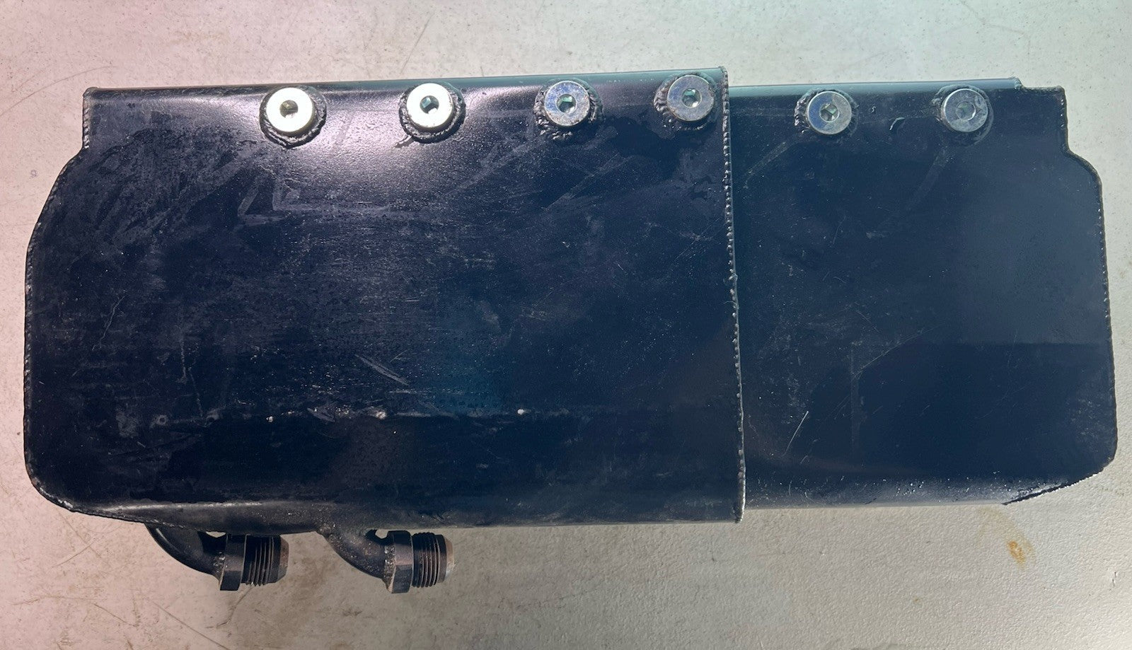 Vintage Hamburger’s Oil Pan – Welded Steel Drag Racing Sump – Baffled0