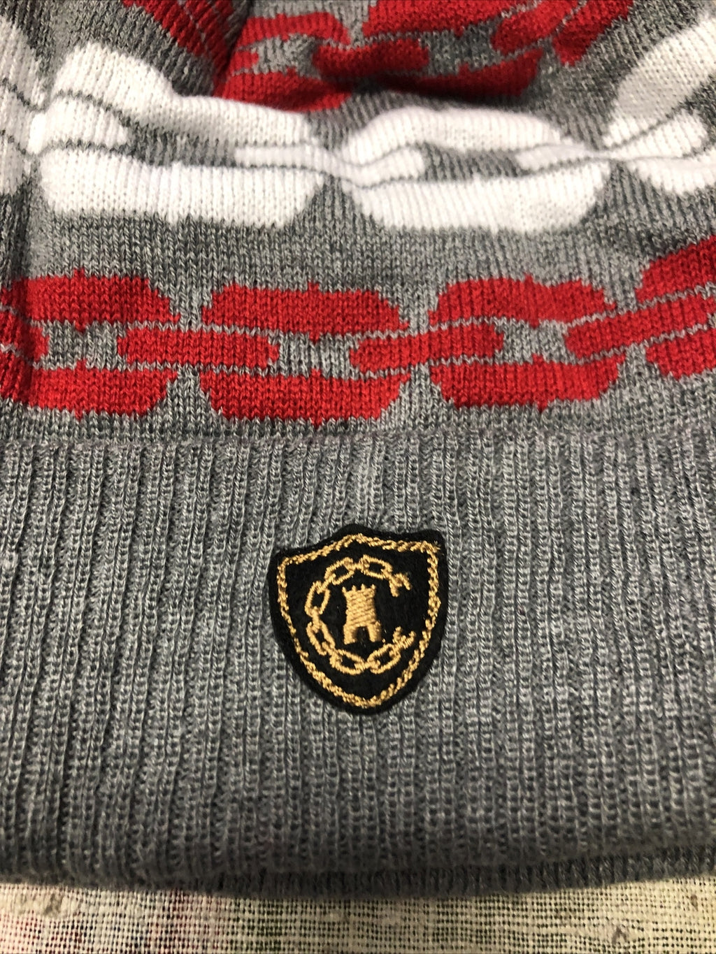 LRG Lifted Research Group Grey/Red Beanie NOS One Size Fits Most1