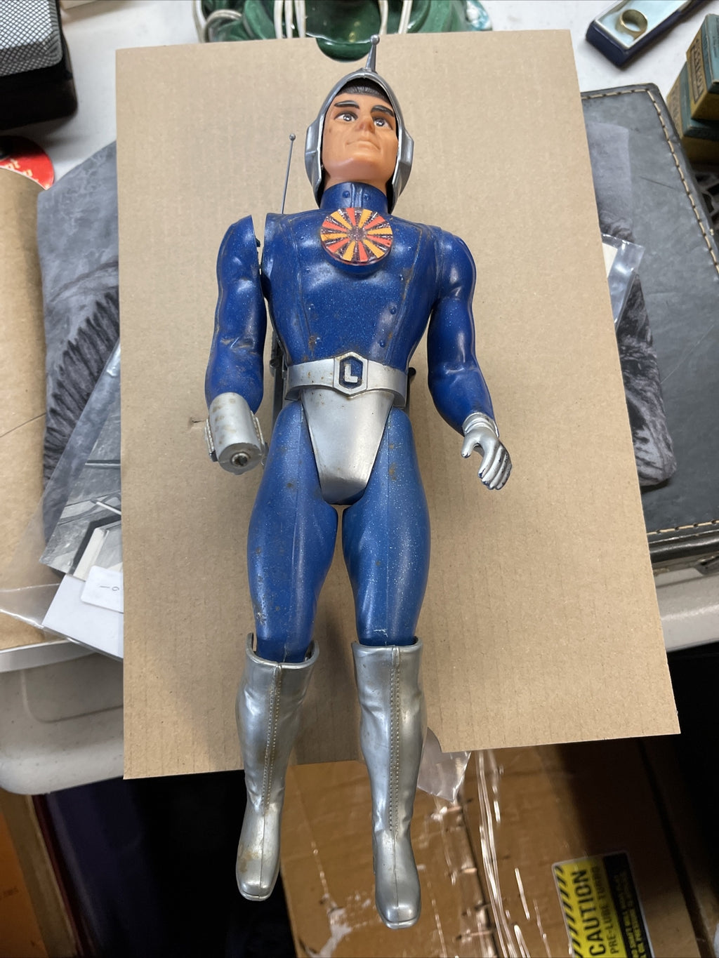 Mattel Major Matt Mason 1967 Captain Lazer with Helmet Figure 12", NOT WORKING0