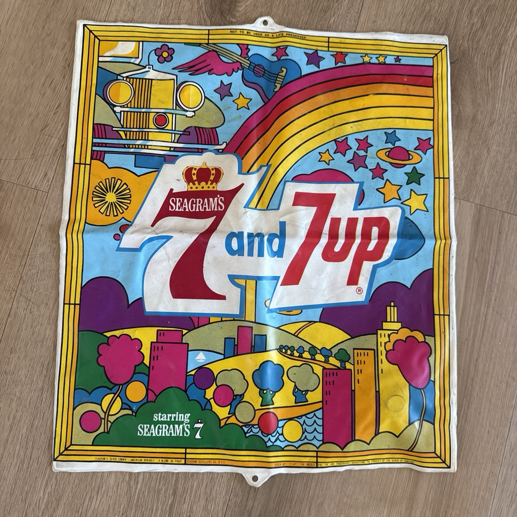 Peter Max Seven Up Seagrams Advertisement Inflatable Sign Vintage Rare 1960s1