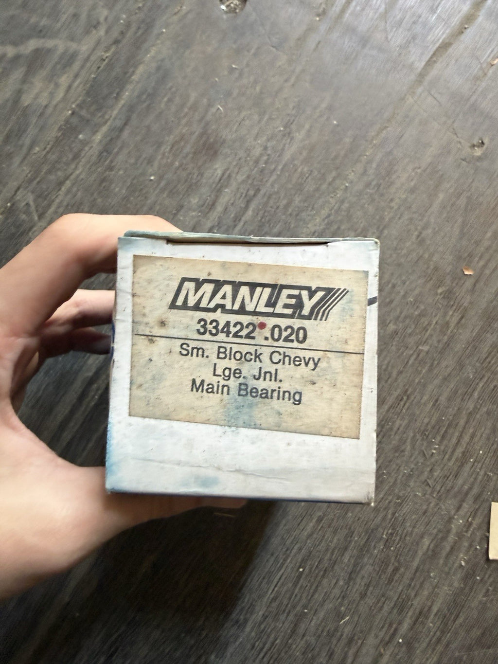 NOS Manley 33422 .020 Small Block Chevy Large Journal Main Bearing Set V80