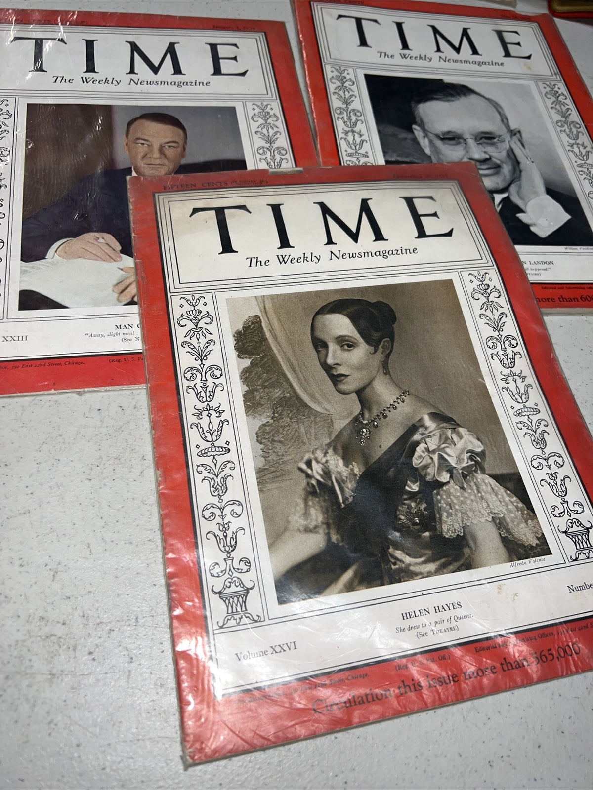 Lot of 3 Vintage Time Weekly Magazine 1930’s Helen Hayes Man of The Year Mossman0