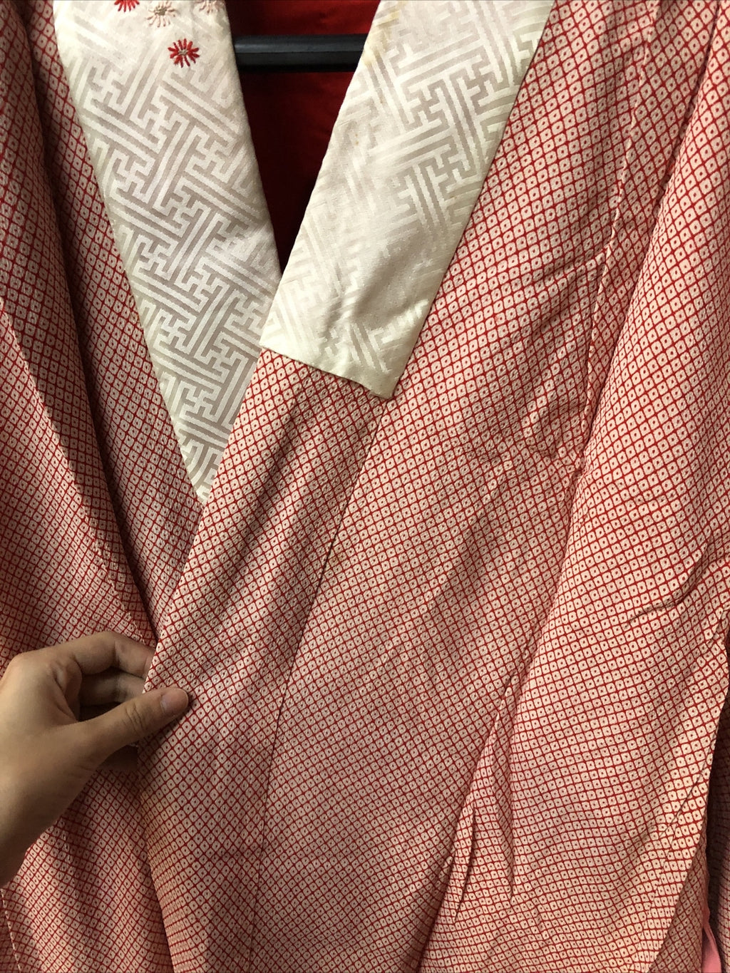 Vintage Japanese kimono,SILK,IRO-UCHIKAKE" Women’ Girls Robe Pink Red Lucky6