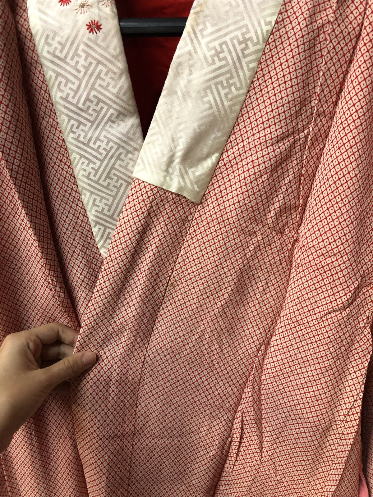 Vintage Japanese kimono,SILK,IRO-UCHIKAKE" Women’ Girls Robe Pink Red Lucky6