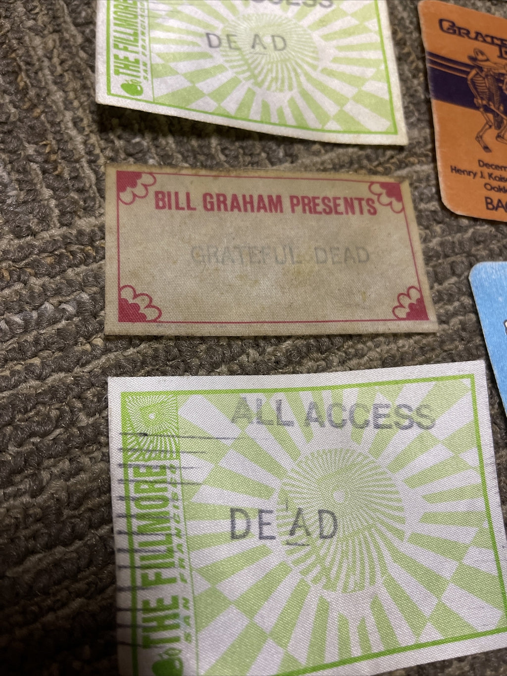 Jerry Garcia Backstage Passes Lot of 10 Tour 1980s Grateful Dead Bill Graham2
