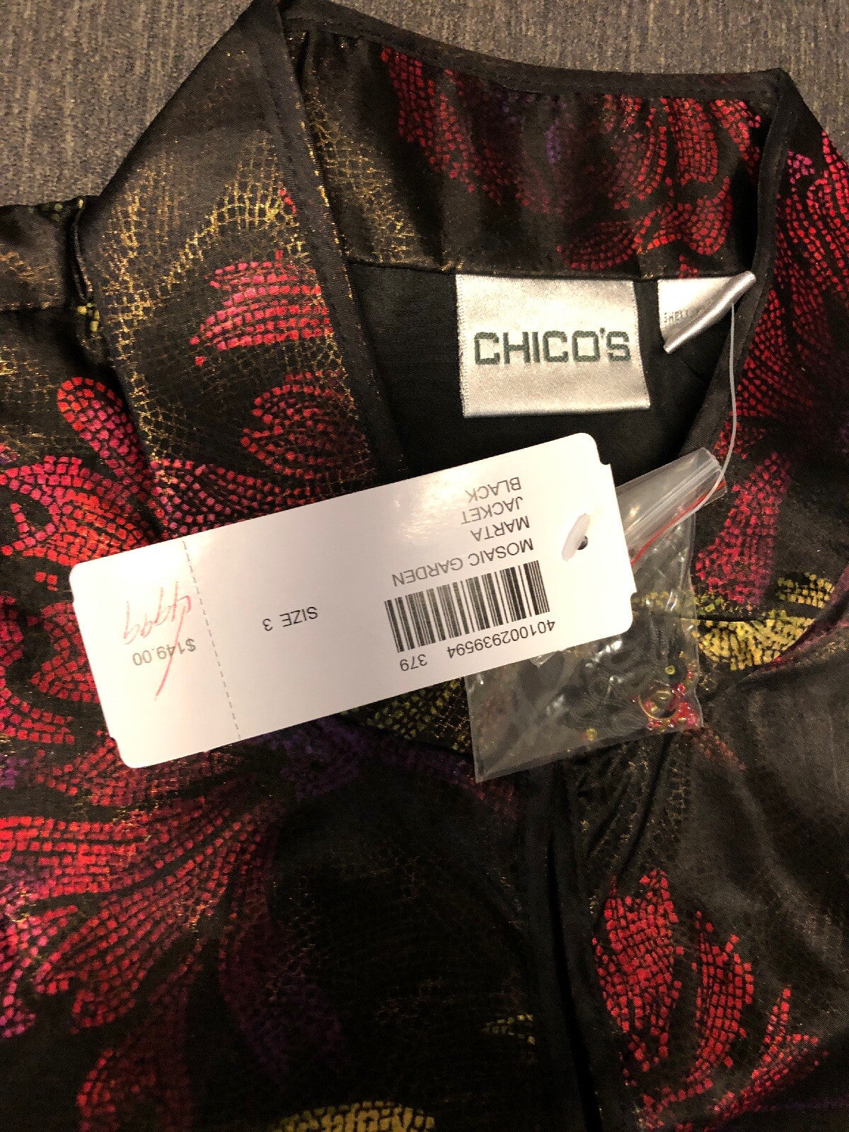 Lot Of 3, CHICO'S  Long Cardigan Sweater 3, Mosaic Jacket 3, Academy Pants 27