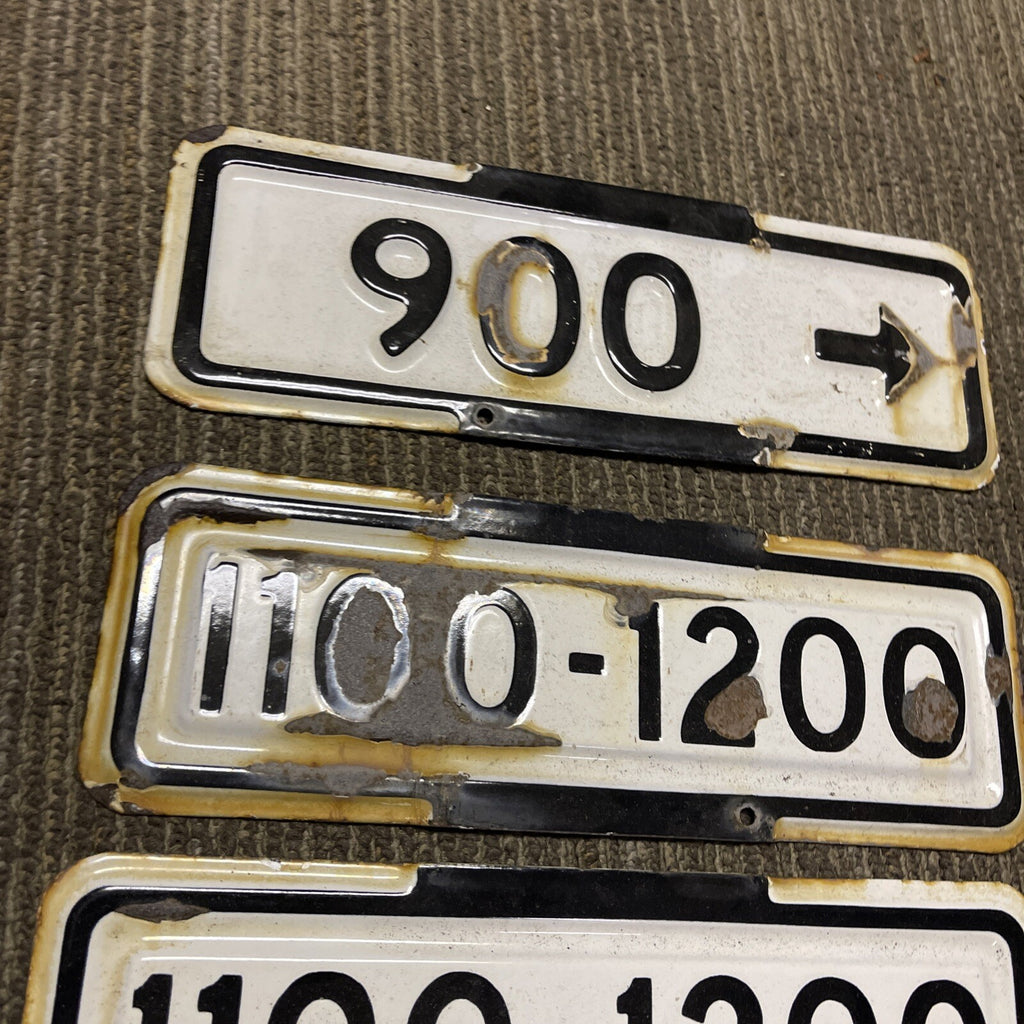 1950's San Francisco Vintage Porcelain Street Sign BLOCK NUMBERS Lot Of 32