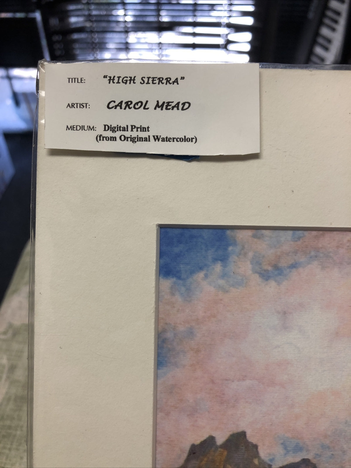 Digital Print From Watercolor Painting By Carol Mead 11x14” (High Sierra) Signed4