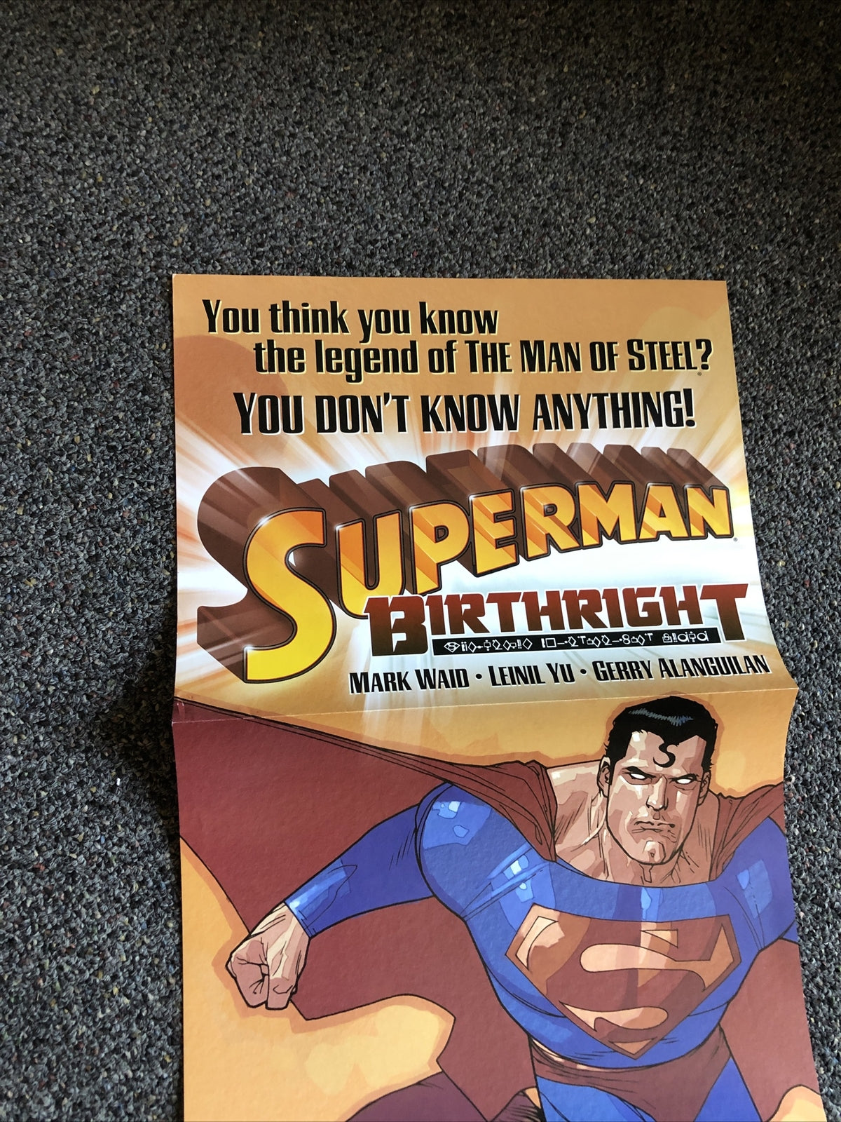 SUPERMAN BIRTHRIGHT Promo poster, 11x34, 20031