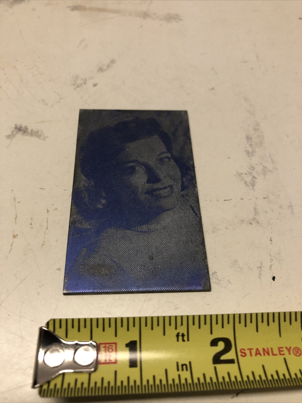 Antique Metal Printing Plate Block Photo Negative 2x3 Inch” Women0