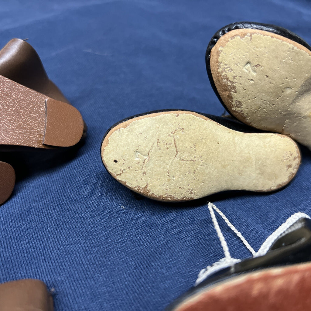 Lot of 6 Antique and Vintage Doll Shoes Unique Various Conditions Similar Sizes7