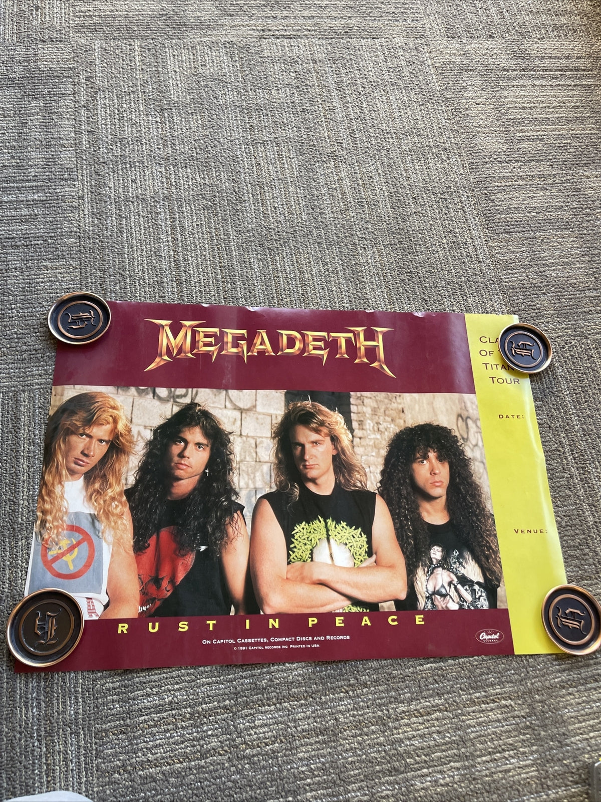 1991 MEGADETH, Rusted Pieces Record Store Promo POSTER 18” X 25” Double Sided1