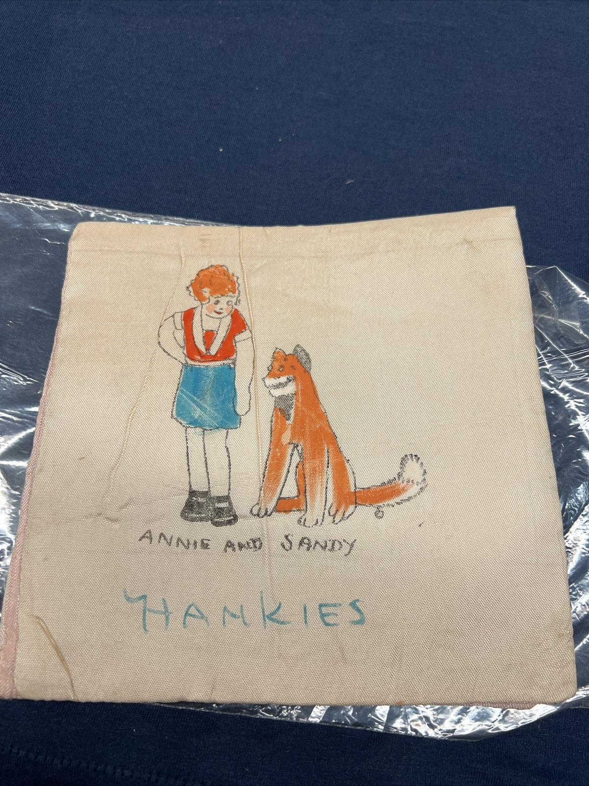Vtg Little Orphan Annie & Sandy comic book Character 1930s hanky handkerchief2