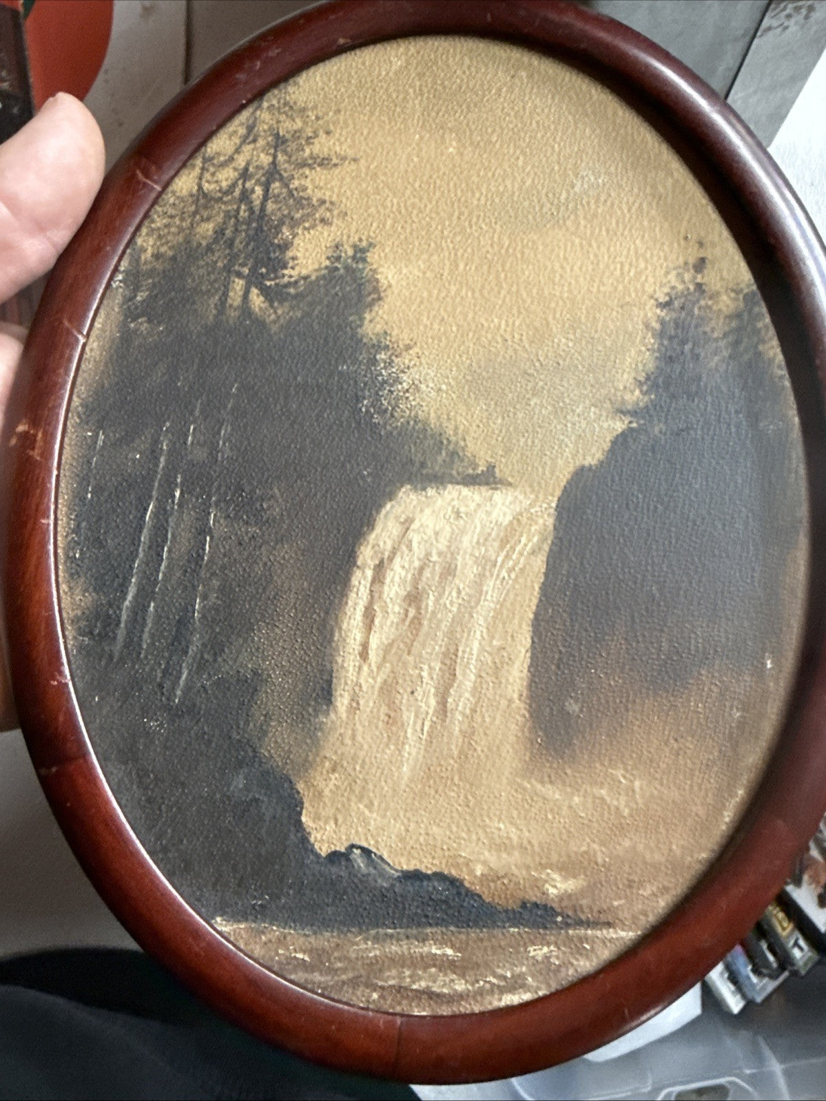 Vintage Yosemite California Painting Nature Antique Oil Painting Not Signed0