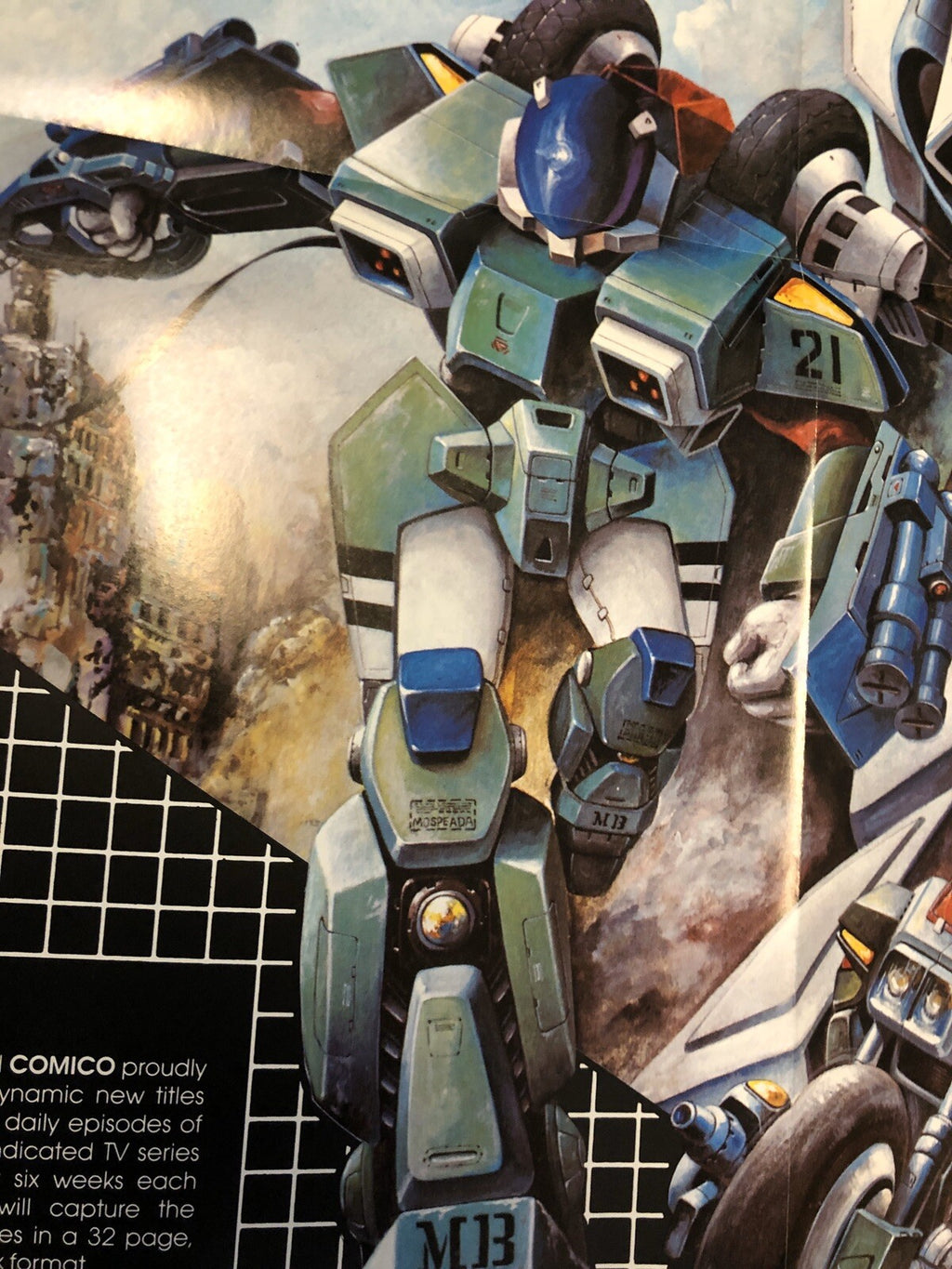 Original 1985 ROBOTECH Macross Masters New Generation Comic promo poster 28x20”4
