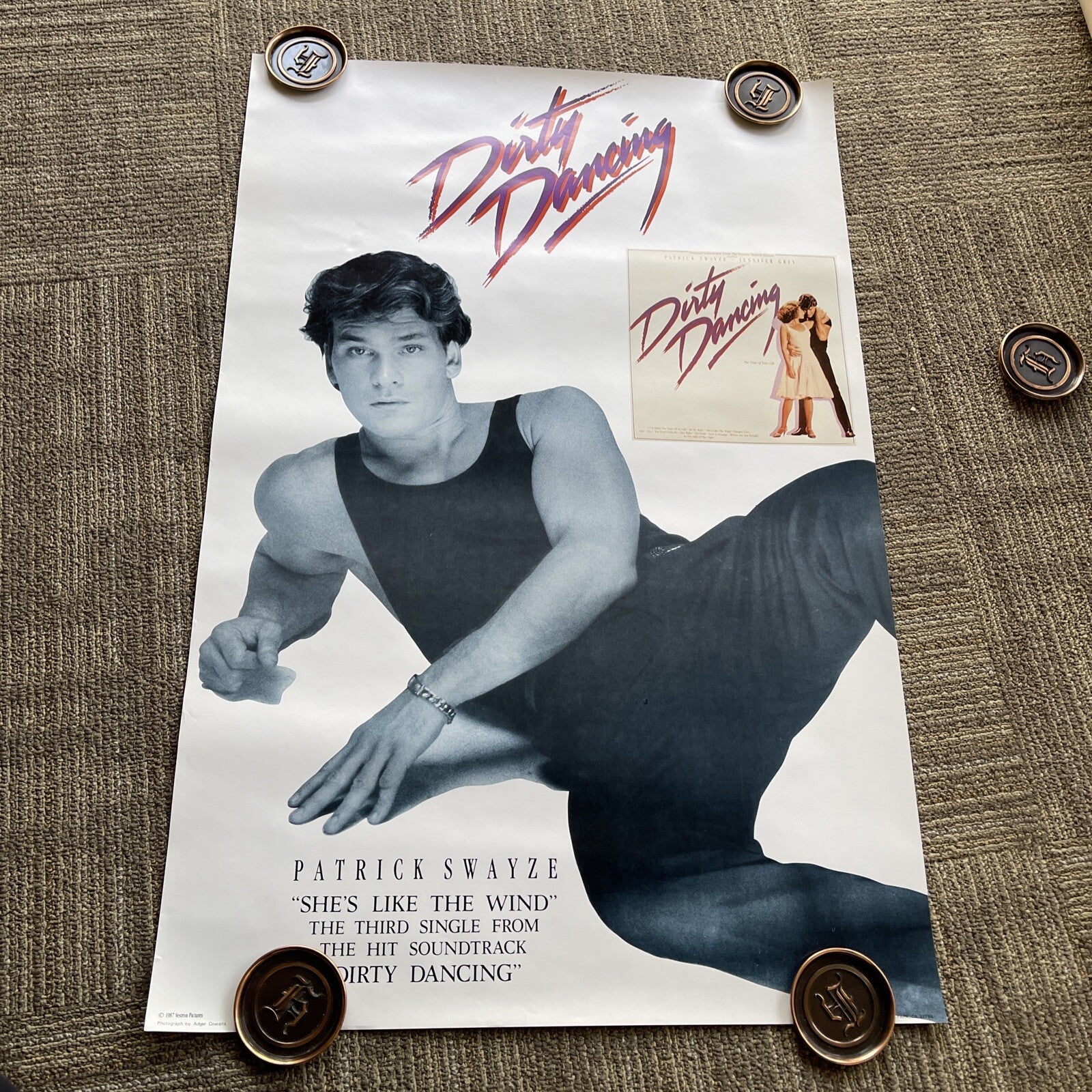 #175 1987 Dirty Dancing Patrick Swayze Record Store Movie Promo Poster 23x350