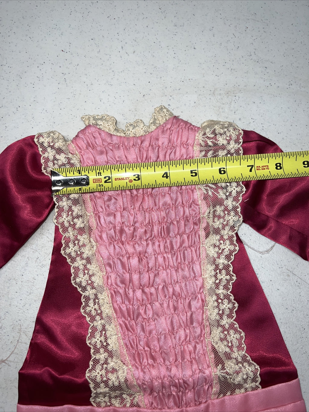 Beautiful Pink Antique Vintage 1800’s Doll Dress and Hat Set10