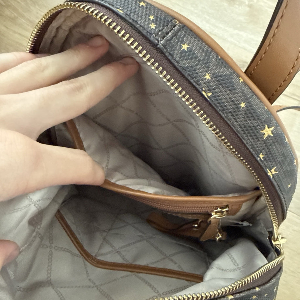 Michael Kors Rhea Zip Logo Stars Brown, Medium Backpack11