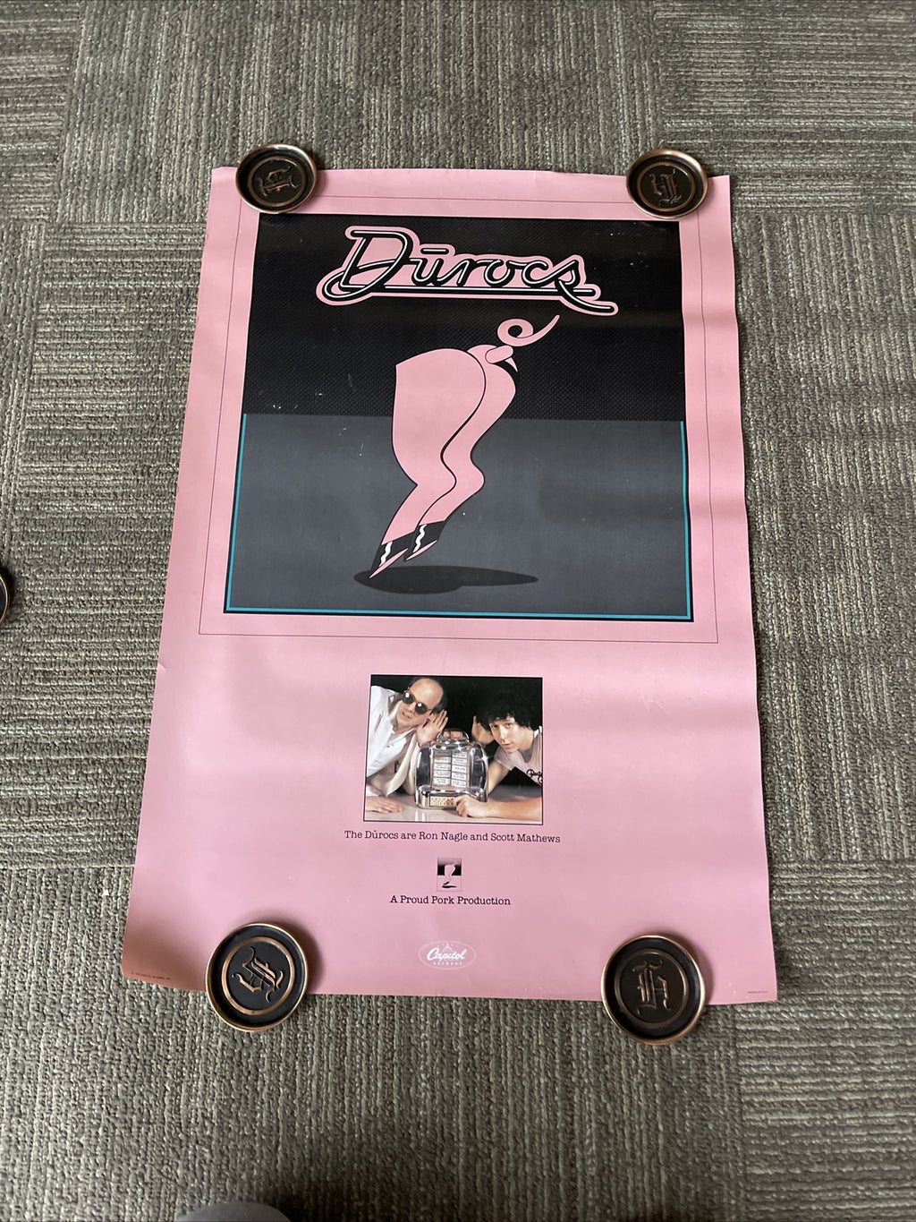 #149 1979 Rare The Dūrocs Record Store Promo Poster 30” X 20”  Scarce9
