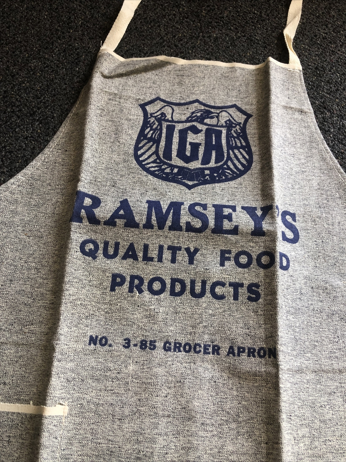 Vintage IGA Ramsey’s Quality Food Products Grocer Apron No.3-85 Advertising2