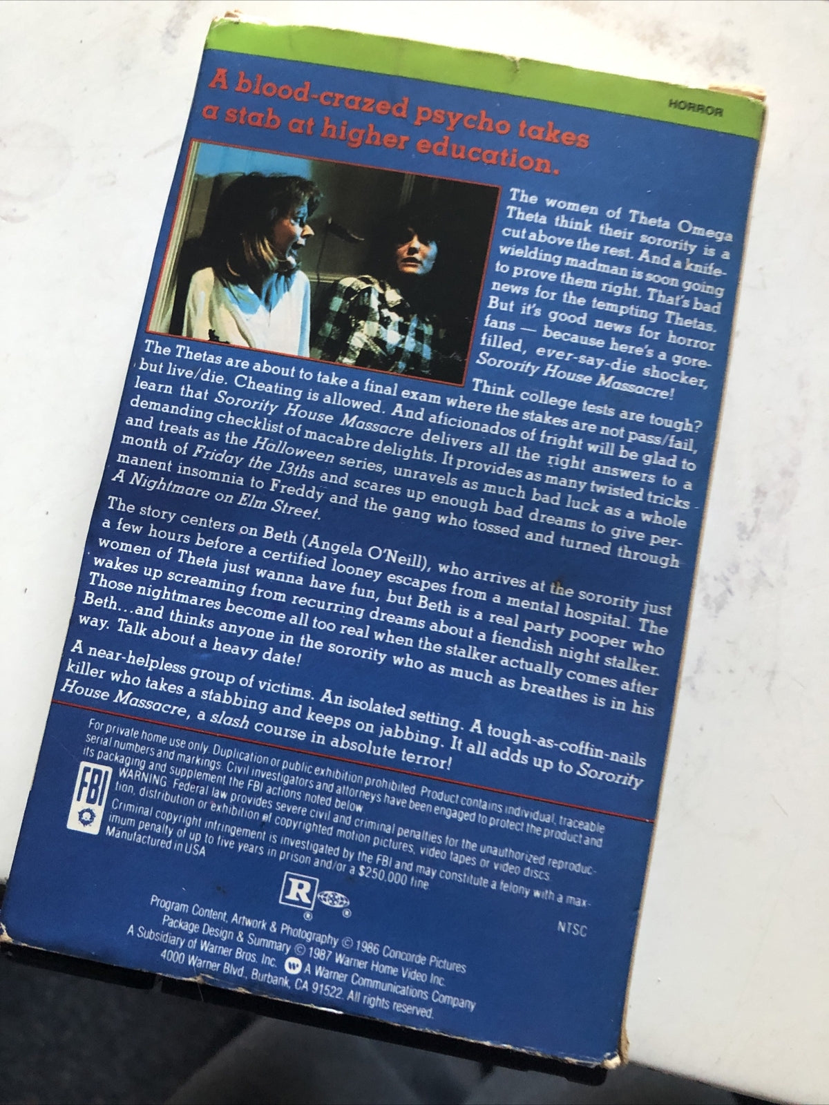 SORORITY HOUSE MASSACRE BETA TAPE NOT VHS WARNER VIDEO 80'S SLASHER HORROR3