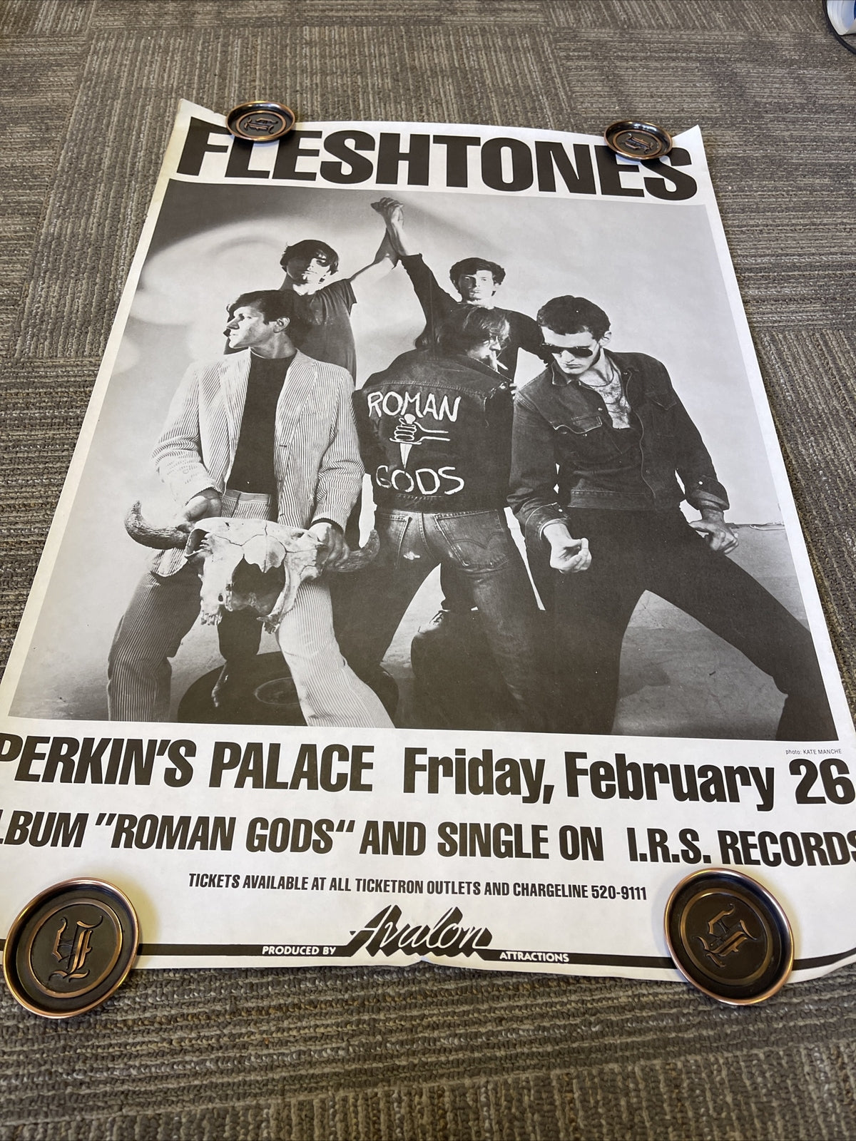 #150 1982 The Fleshtones Record Store Promo Poster Perkins Palace 24x36”8