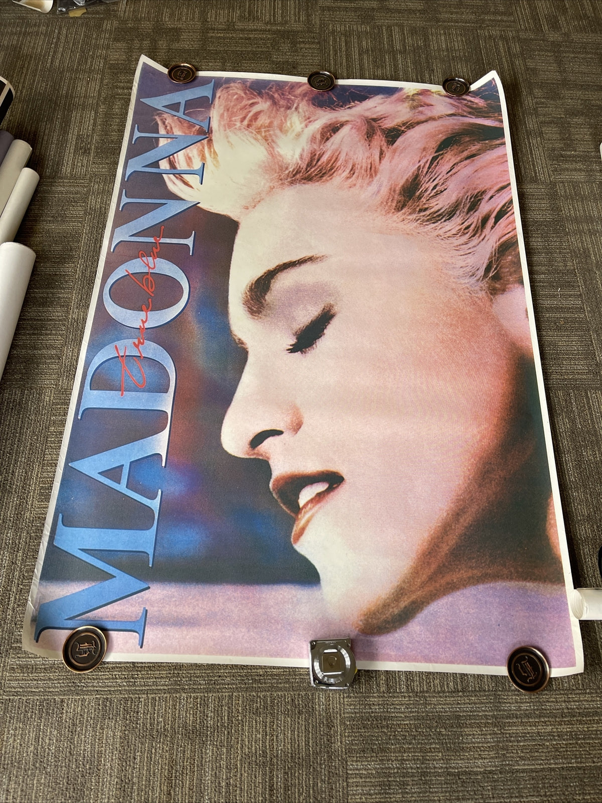 #81 1986 MADONNA True Blue Record Subway Promo POSTER Original 40 X 60” RARE1