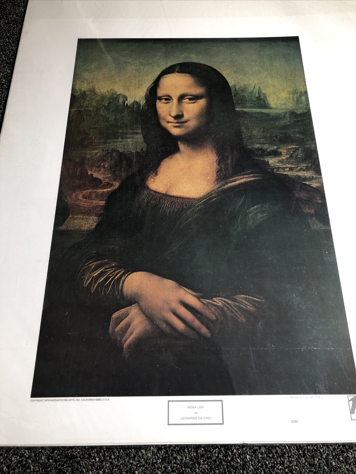 Mona Lisa Leonardo Da Vinci 1974 Haddad’s Fine Art 26”x22.5”6
